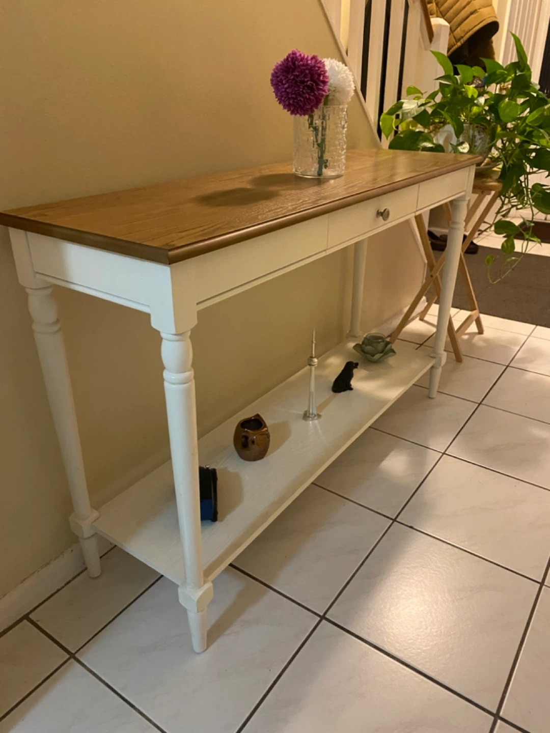 Console Table - White and Wood - photo 2