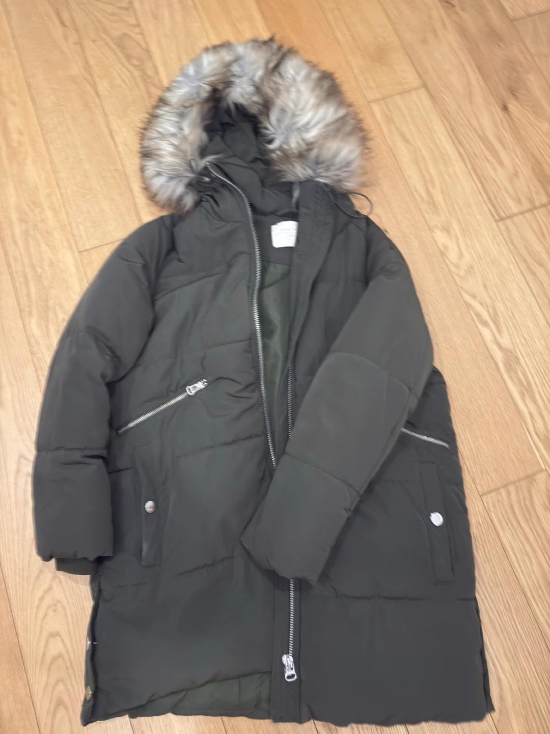 Zara Woman Olive Green Puffer Jacket