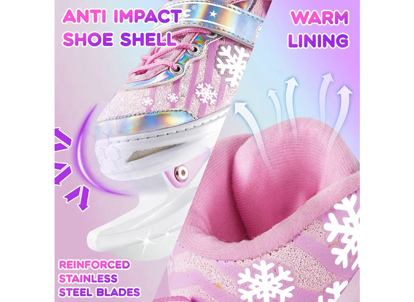 TaroKitc Ice Skates - Pink, Size 1-4(39-42)US- Brand new - photo 4