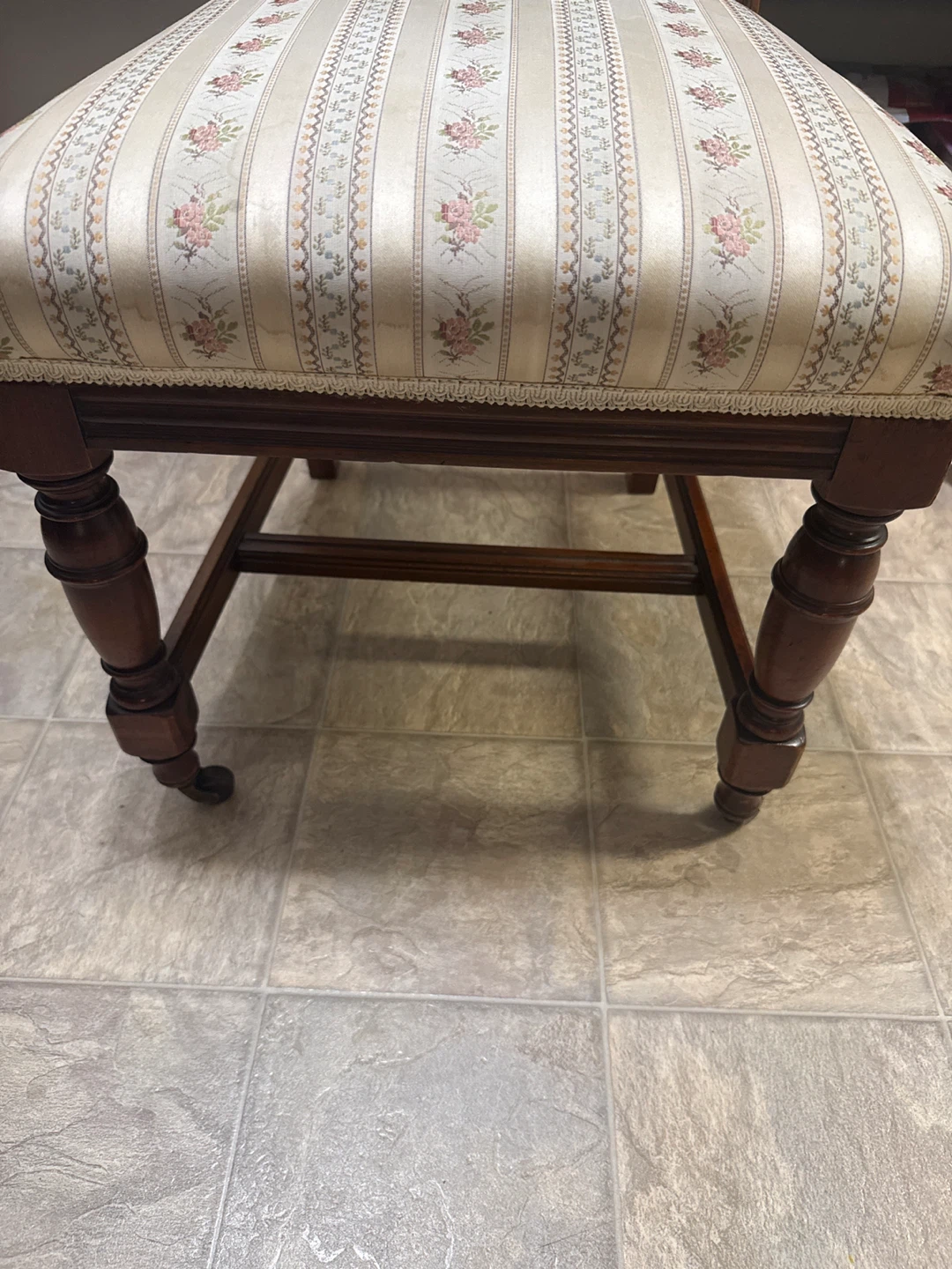 Free Antique Floral Upholstered Dining Chair - photo 2