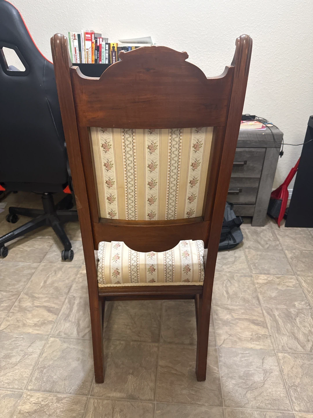 Free Antique Floral Upholstered Dining Chair - photo 4