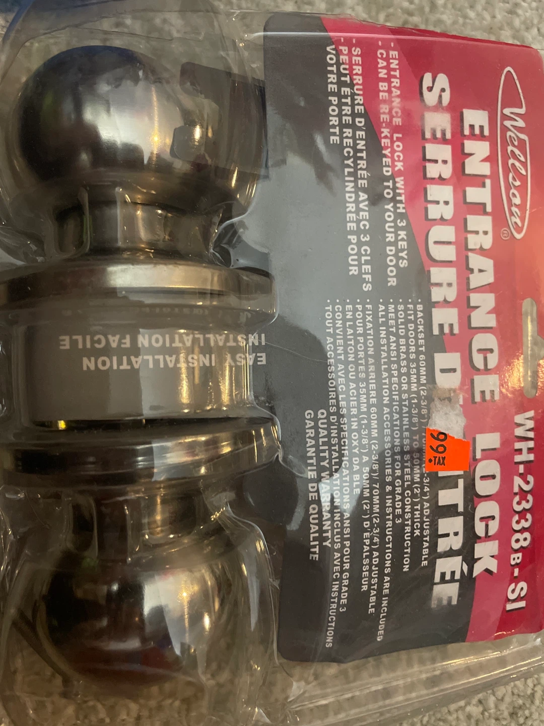 Wellson Entrance Lock WH-2338B-S1 - New