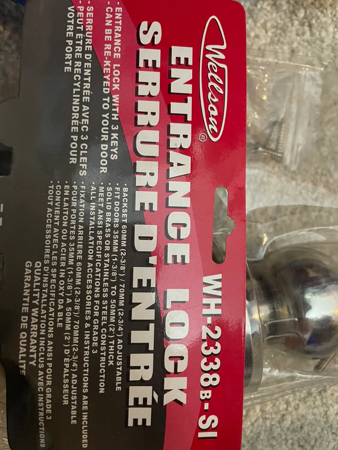 Wellson Entrance Lock WH-2338B-S1 - New - photo 2