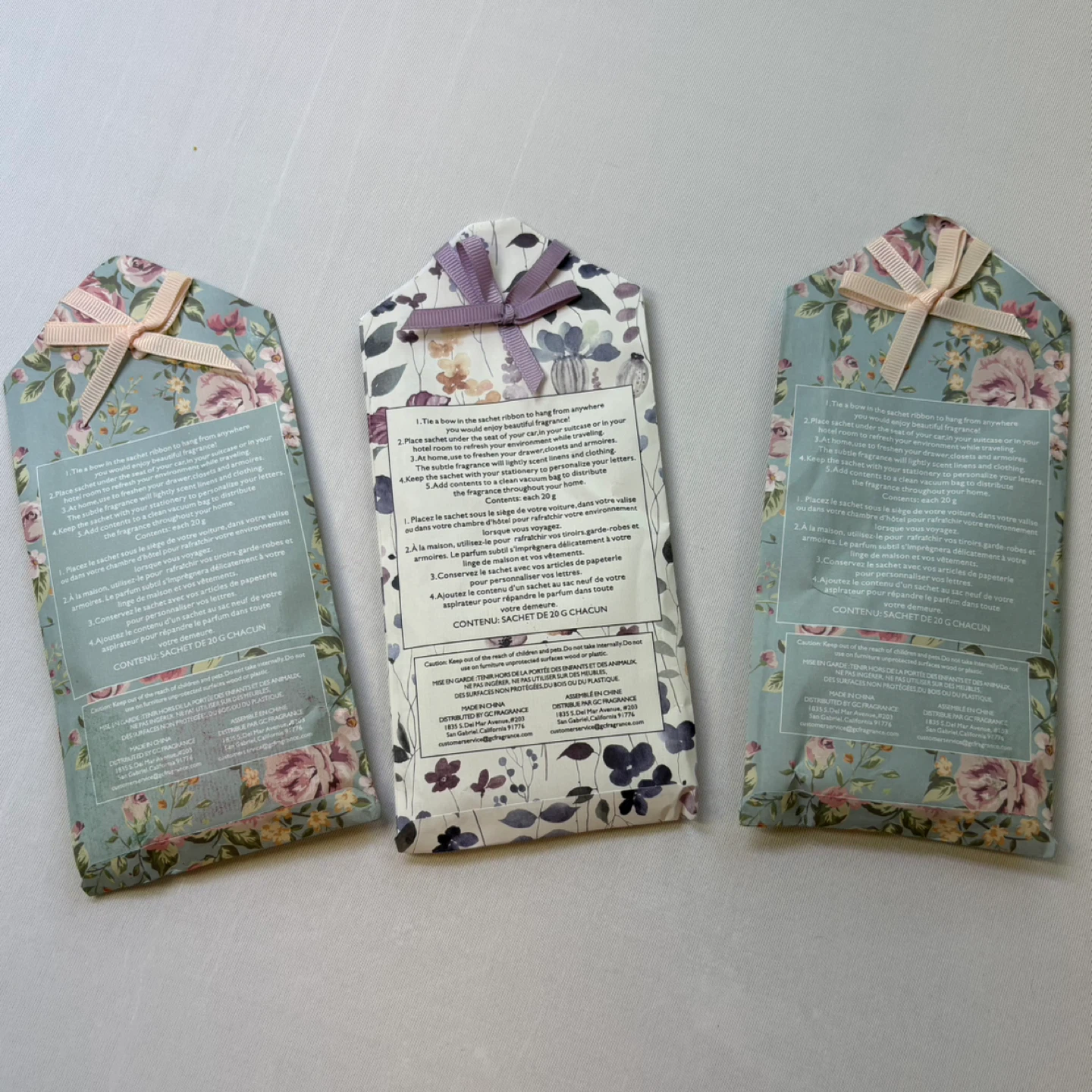 Set of 3 GC Fragrance Scented Sachet Packets Floral Scent - photo 3