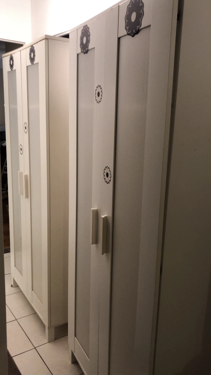 White Wardrobe with Flower Decals - photo 4