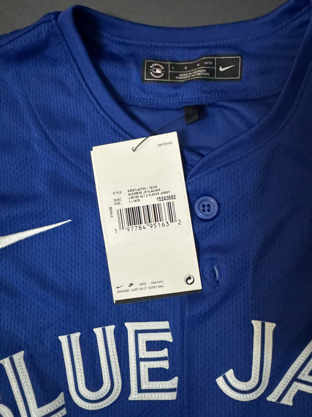Womens Nike Blue Jays Guerrero Jr. #27 Jersey - Size L - photo 2