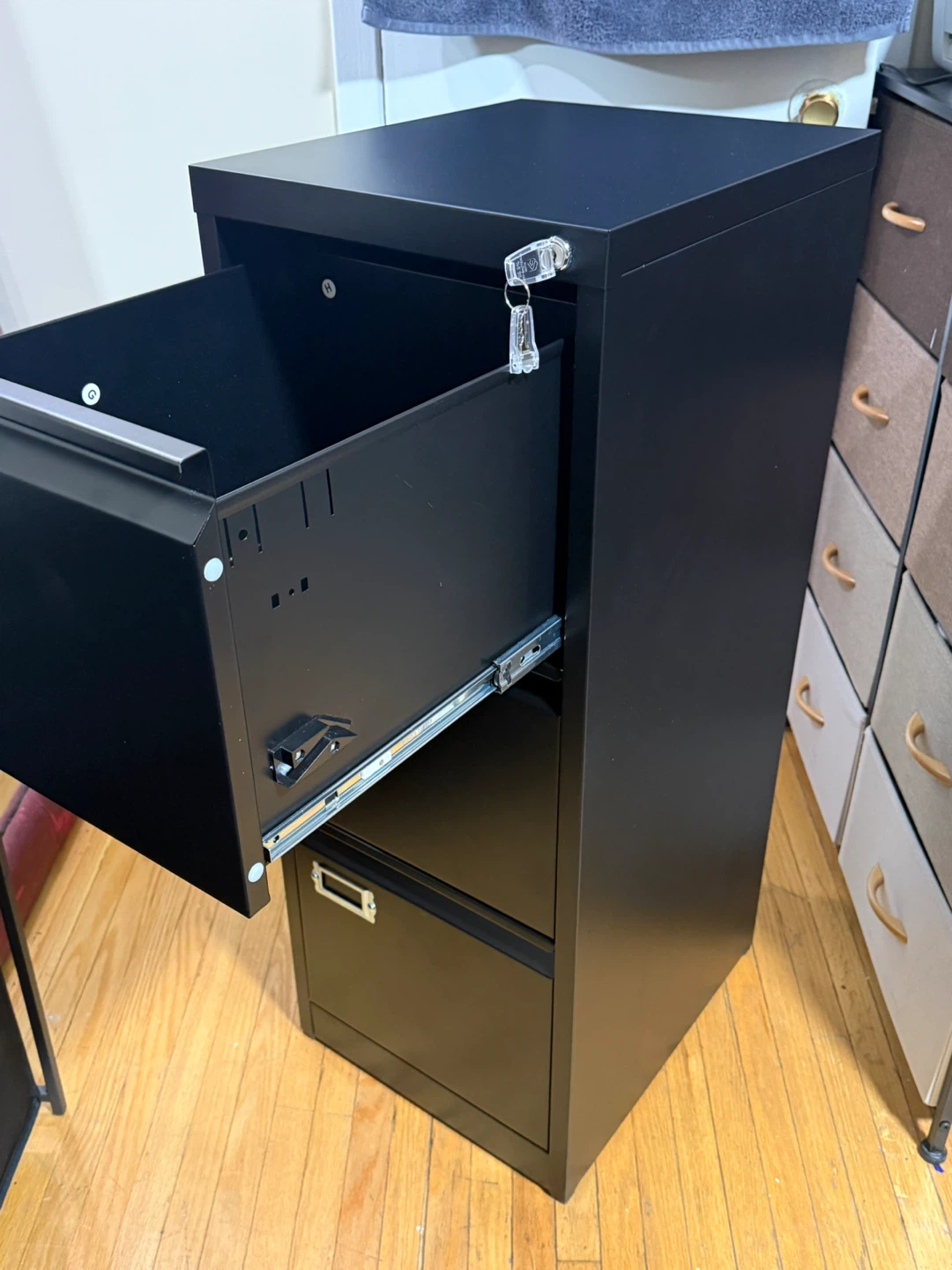 Black 3-Drawer File Cabinet - 15" Wide - photo 3