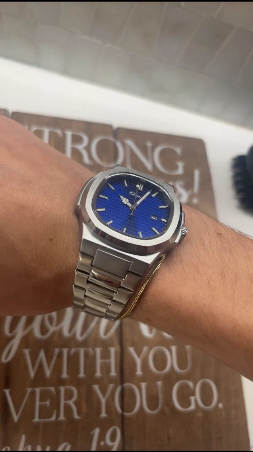 Chronos Blue Dial Stainless Steel Watch
