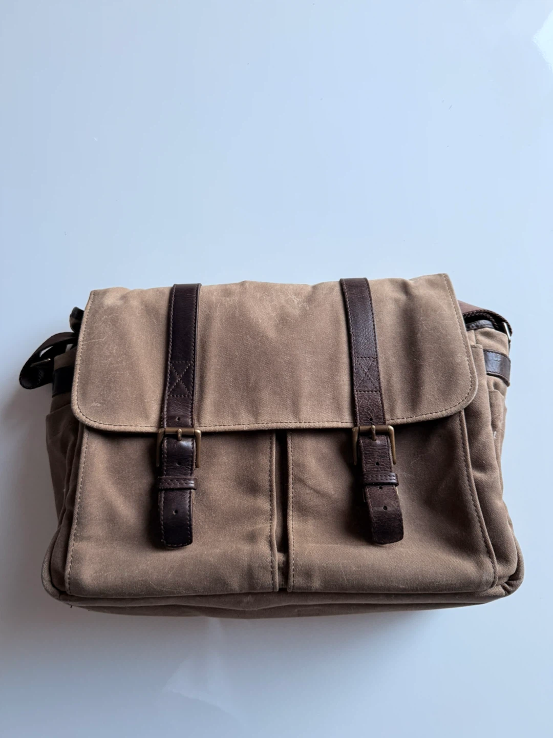 ONA Brown Leather & Canvas Camera Bag