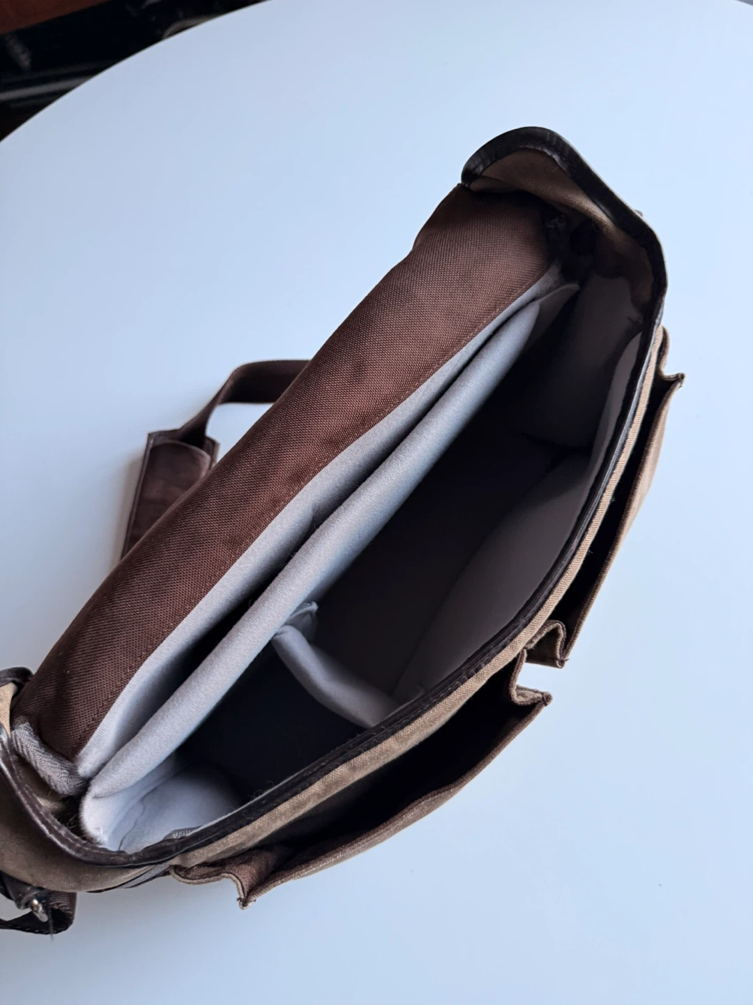 ONA Brown Leather & Canvas Camera Bag - photo 2