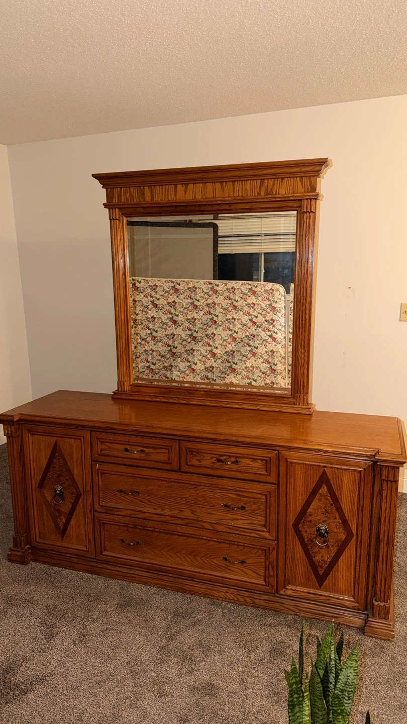 Wood Dresser with Mirror - photo 3