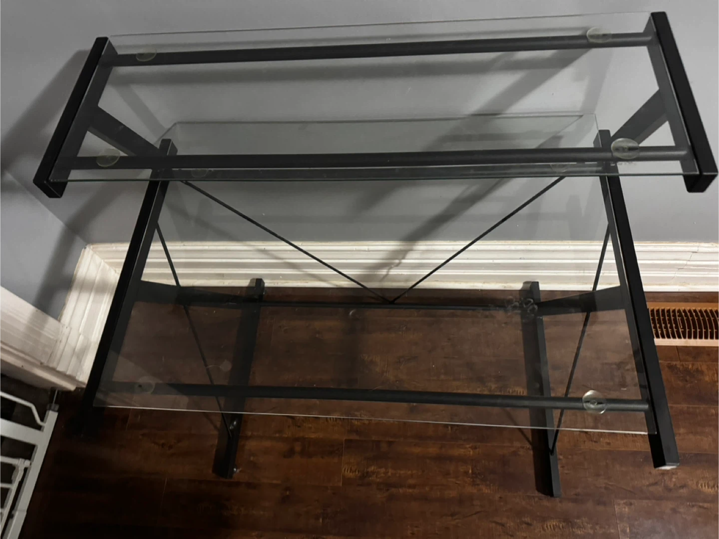 Black Metal & Glass Desk - photo 2