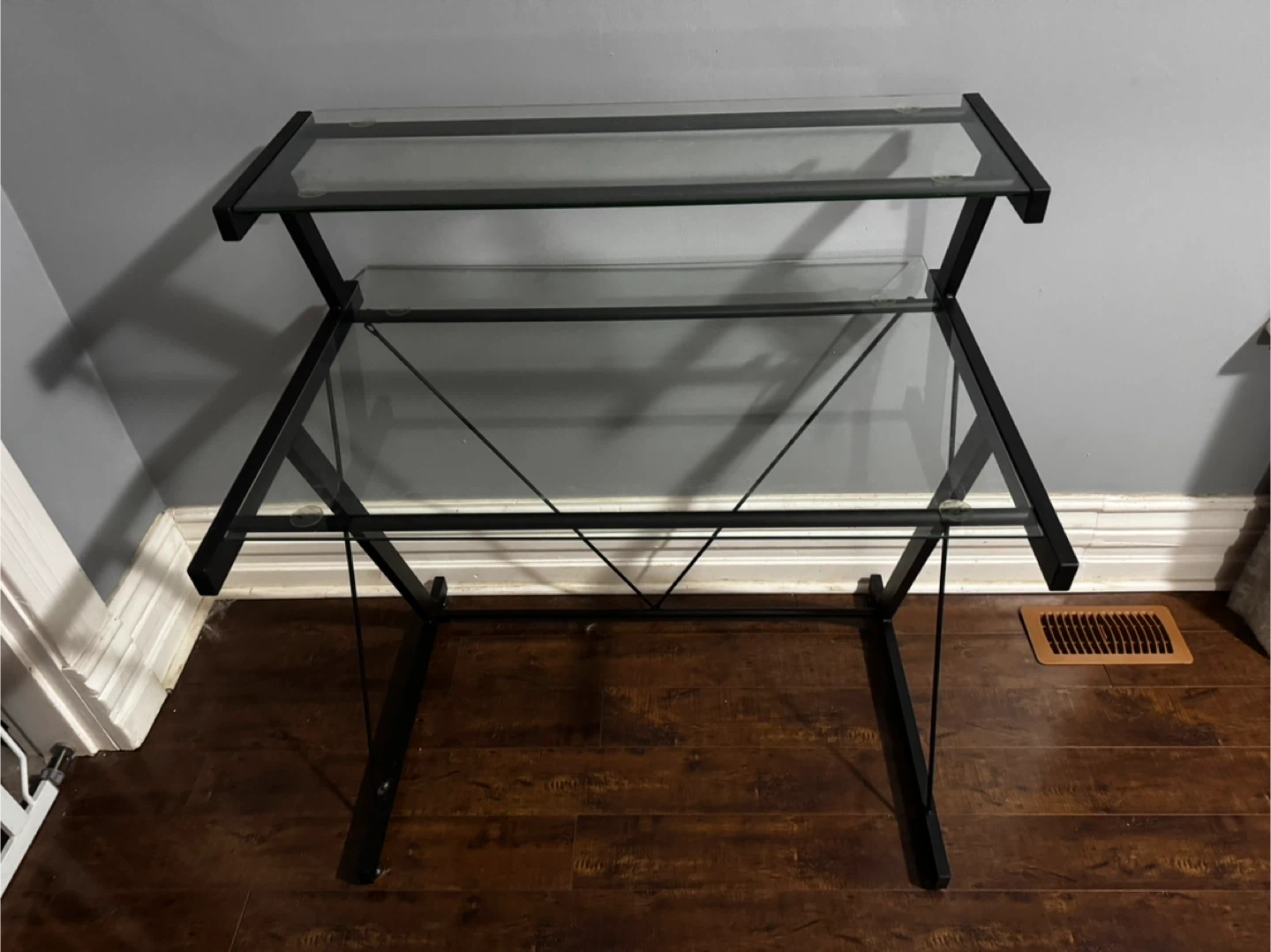 Black Metal & Glass Desk