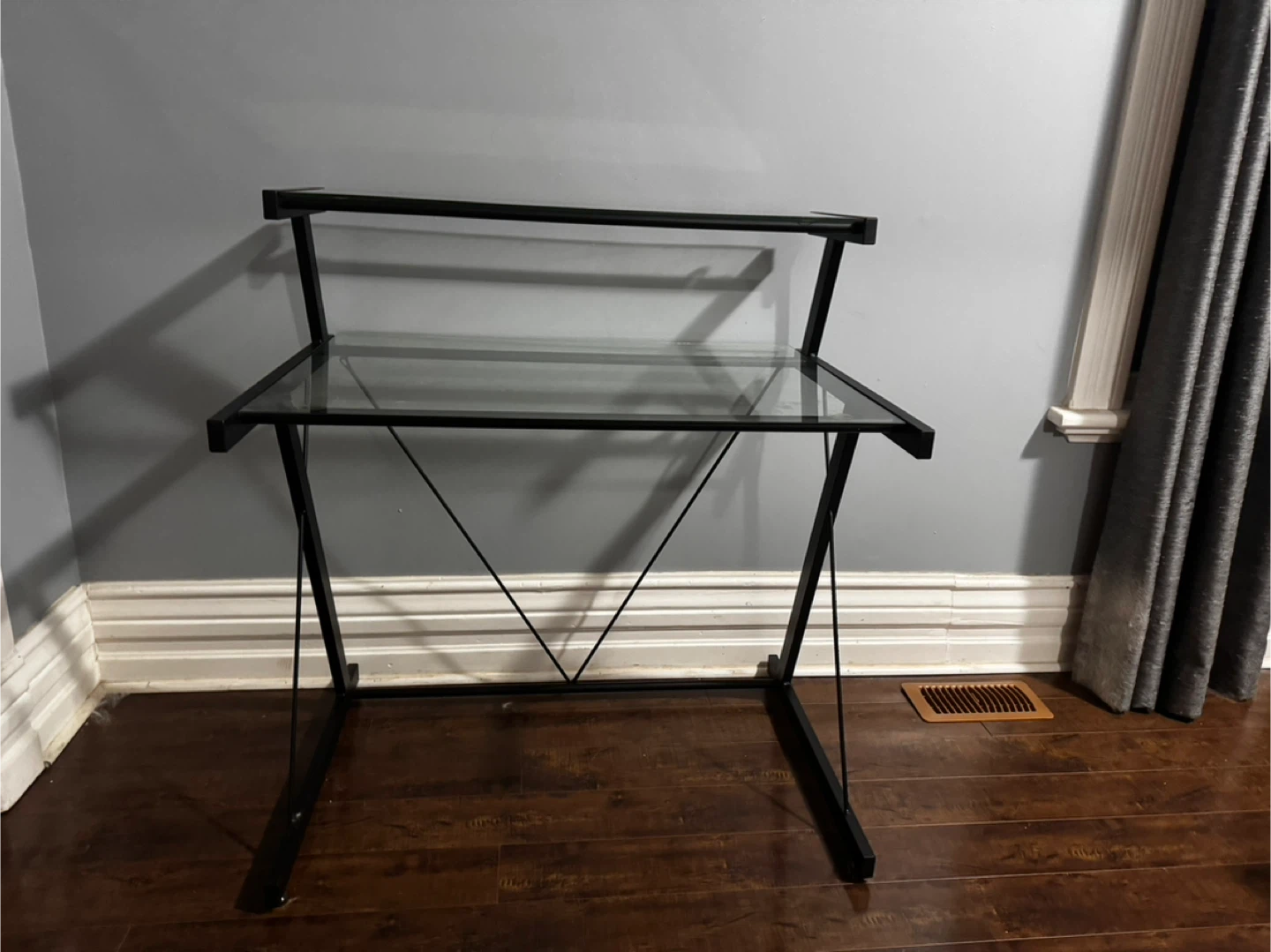 Black Metal & Glass Desk - photo 3