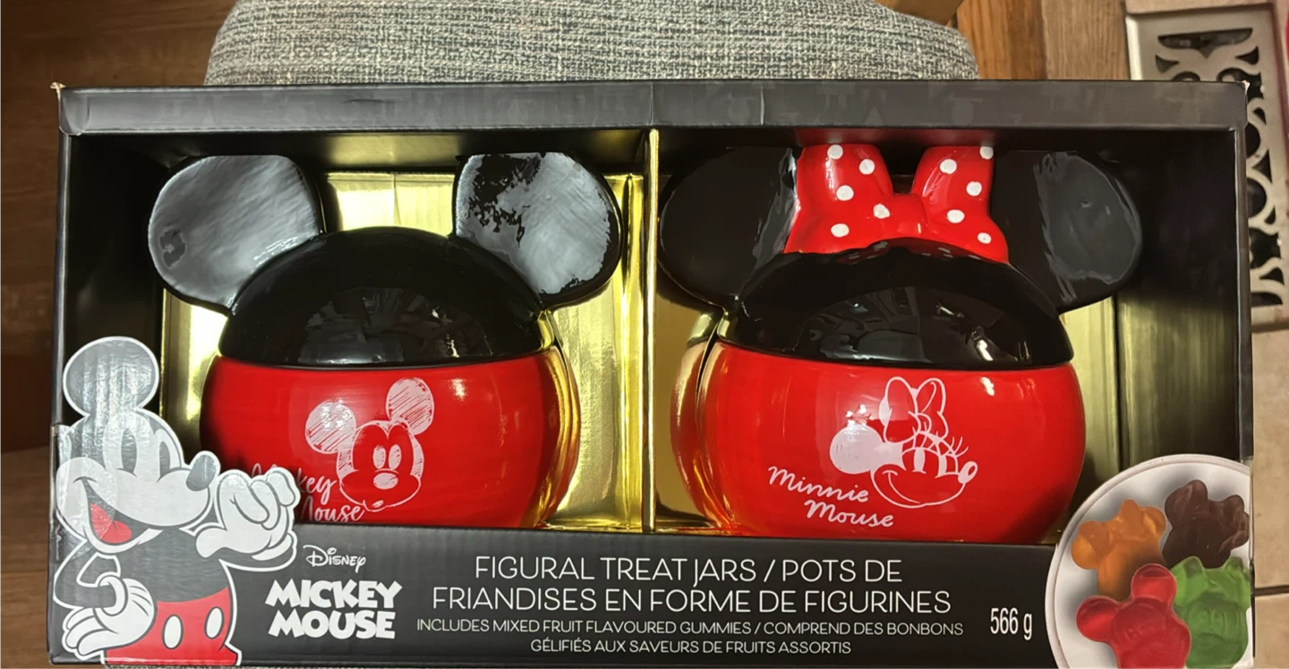 New Disney Mickey & Minnie Ceramic Figural Treat Jars