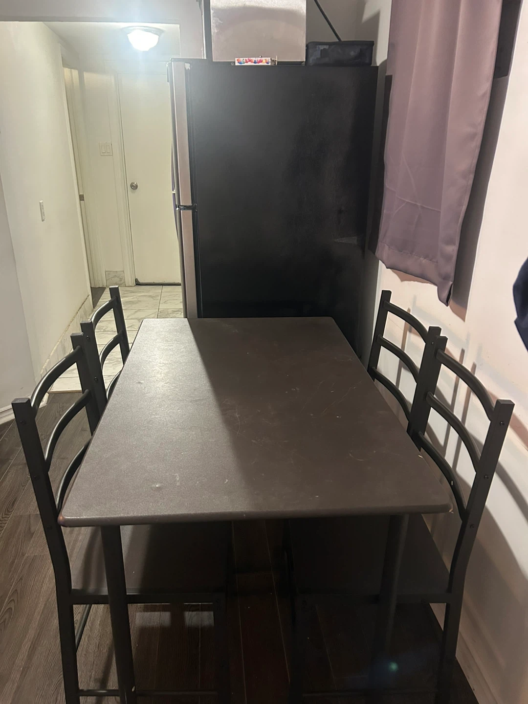 Dining Table with 4 Chairs - Black