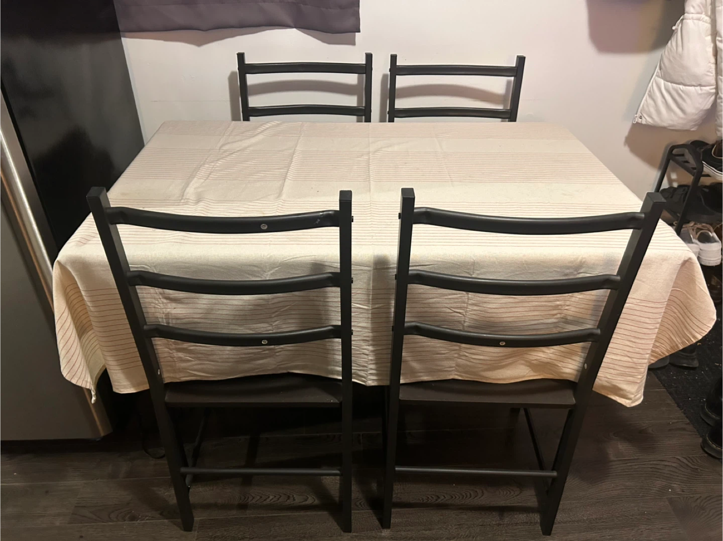 Dining Table with 4 Chairs - Black - photo 4