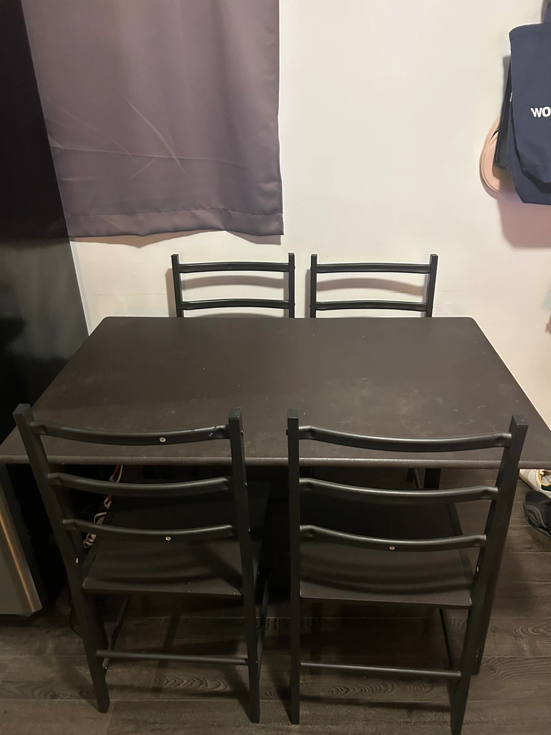 Dining Table with 4 Chairs - Black - photo 2