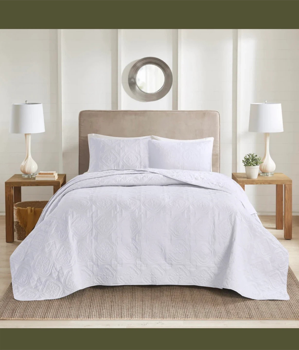 510 Design 3PC King Bedspread Set - White - photo 2