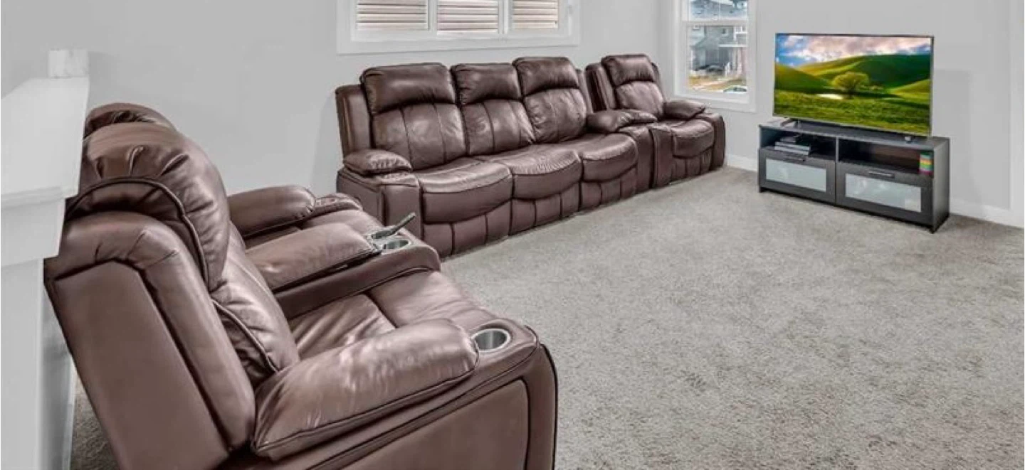 Brown Leather Reclining Sofa Set