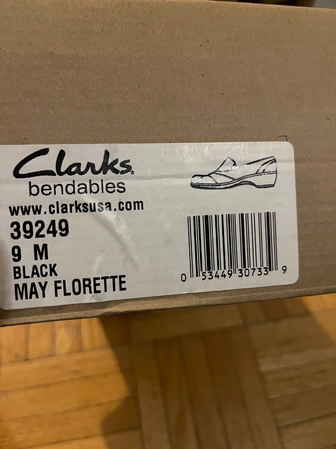 Clarks May Florette Black Leather Shoes - Size 9M - photo 2