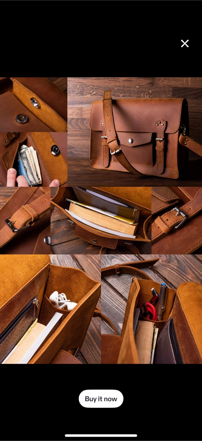 Leather Satchel Bag - photo 4