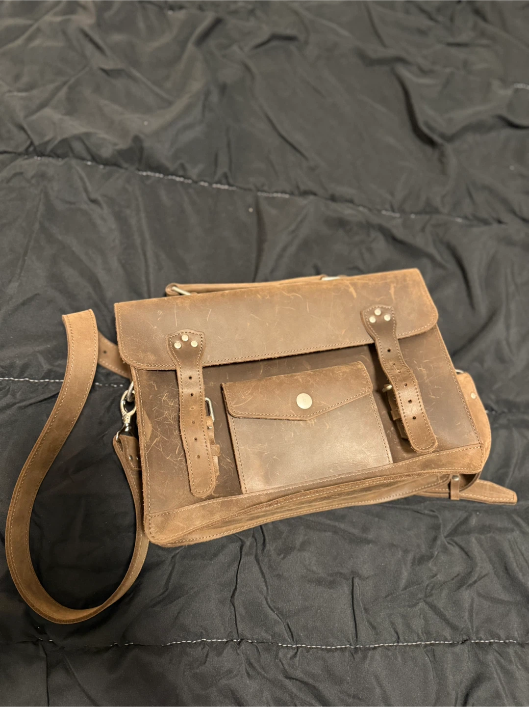 Leather Satchel Bag - photo 2