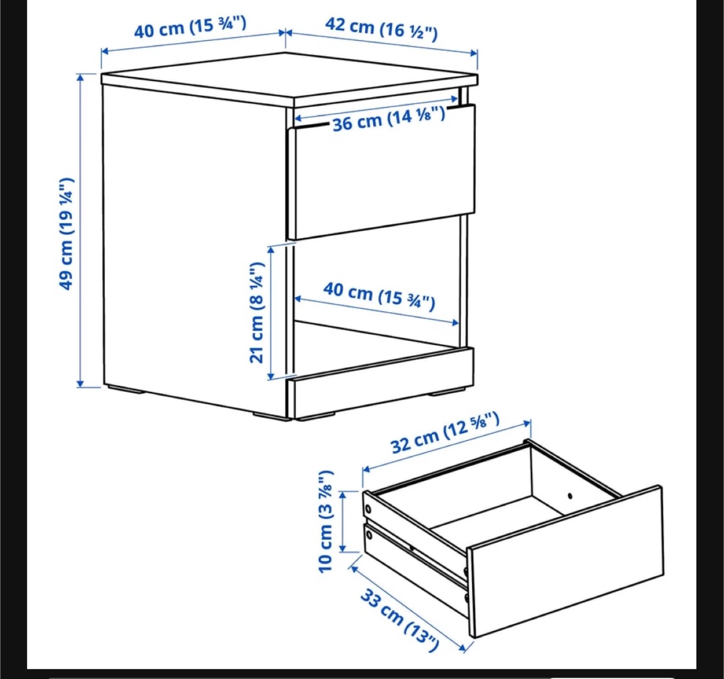 IKEA bedside table, white - photo 3