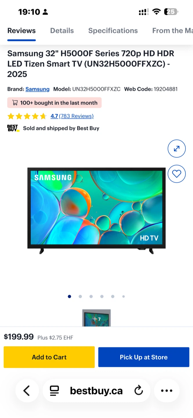 Samsung 32" H5000F Series 720p HD HDR LED Smart TV
