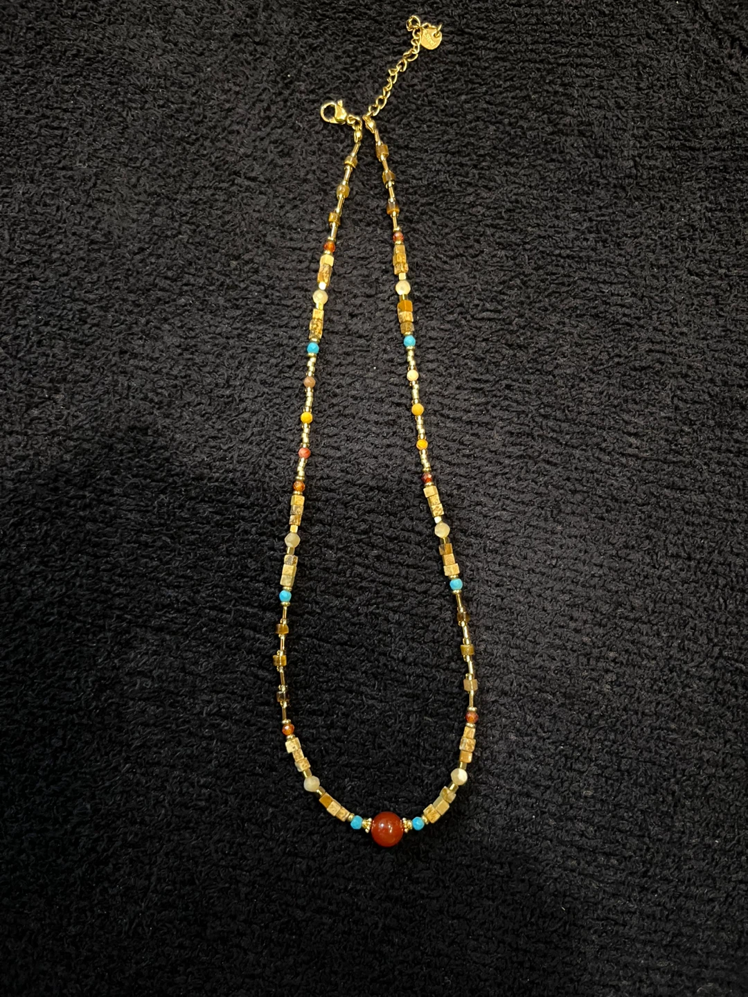 Layered Beaded Necklace with Gold Accents - photo 3