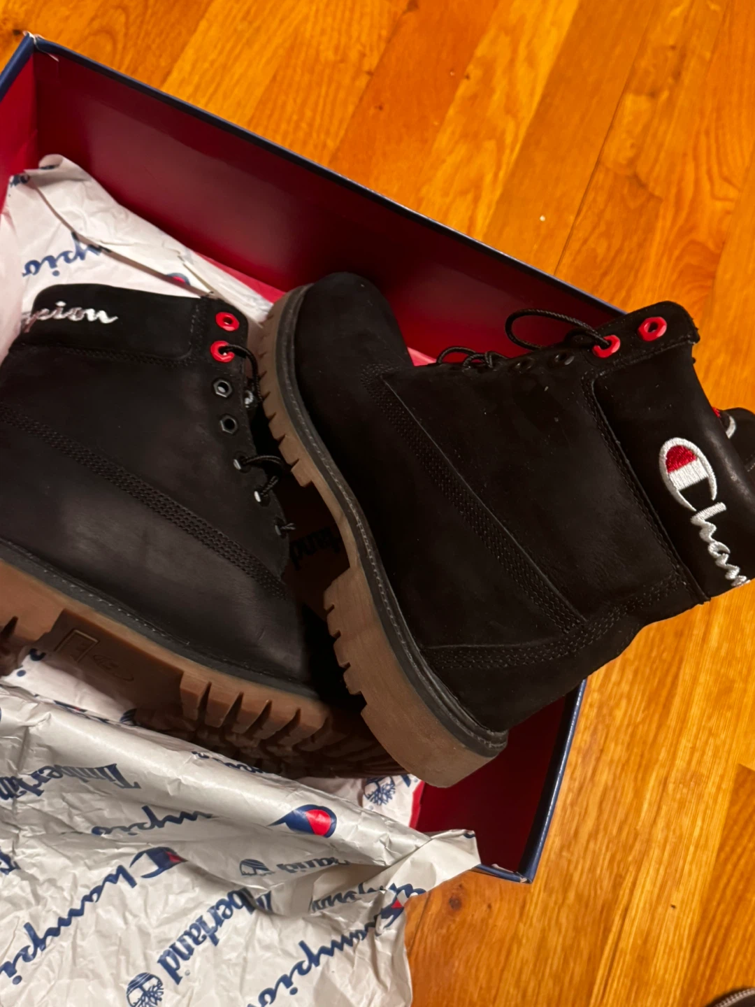 Timberland x Champion Black Boots