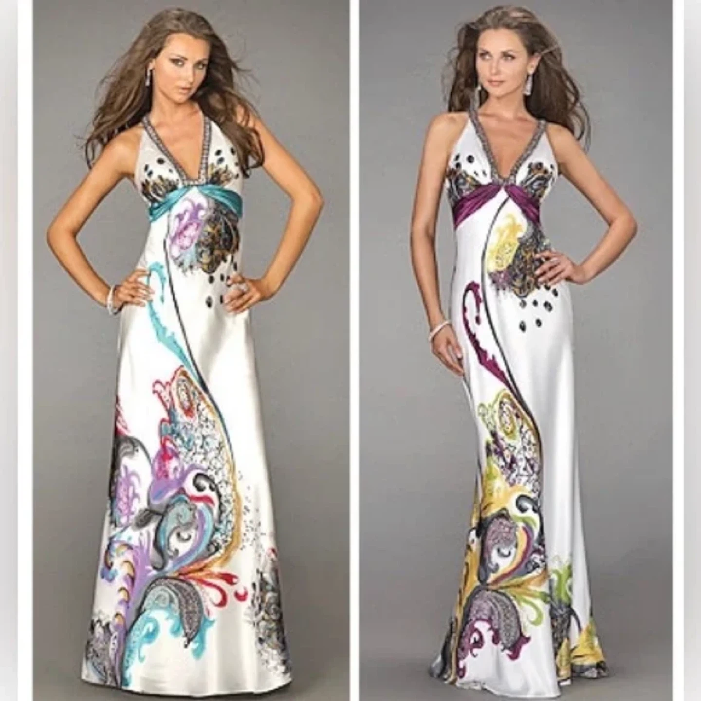 La Femme White Patterned Dress - Size 0