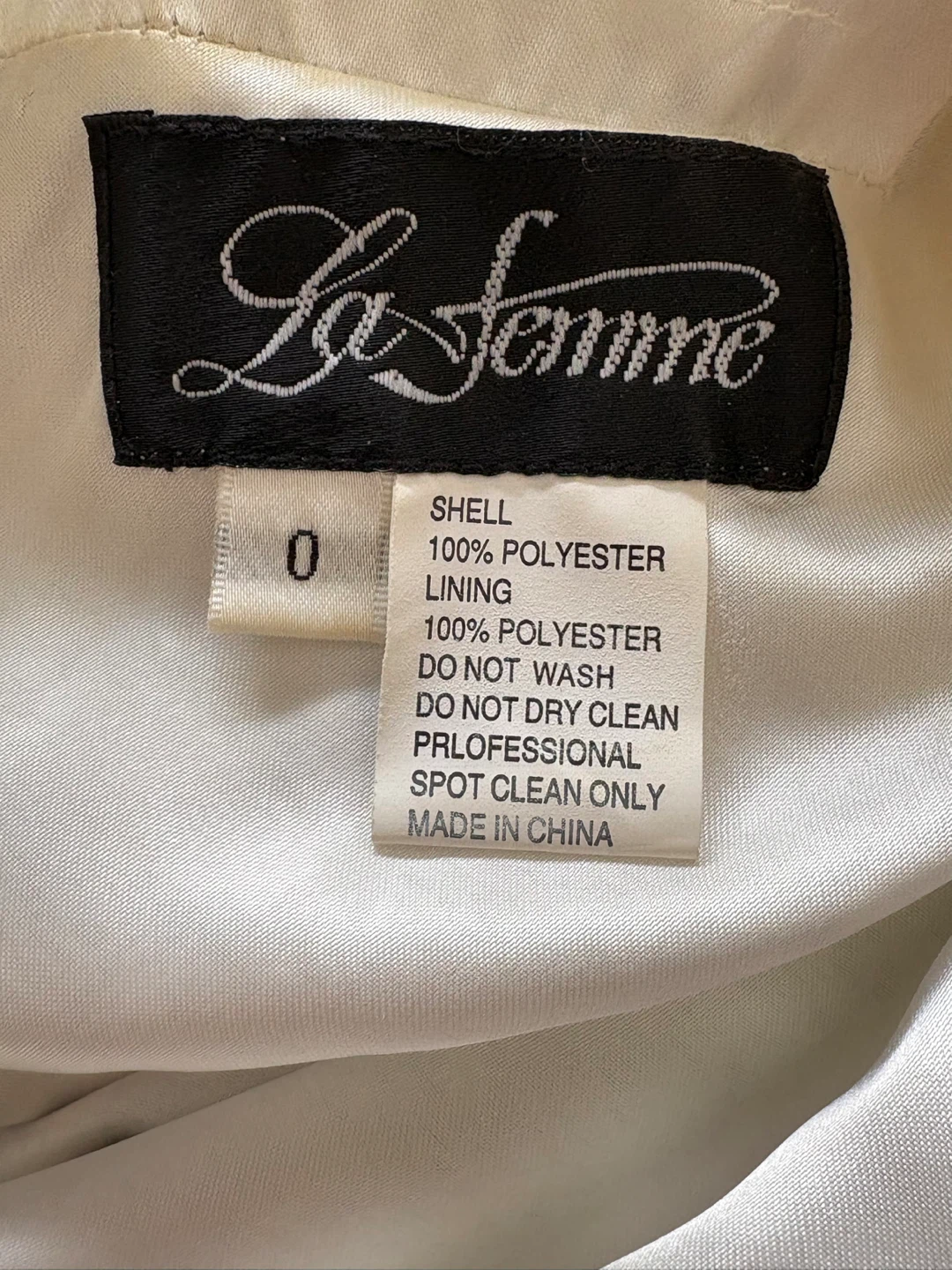 La Femme White Patterned Dress - Size 0 - photo 4