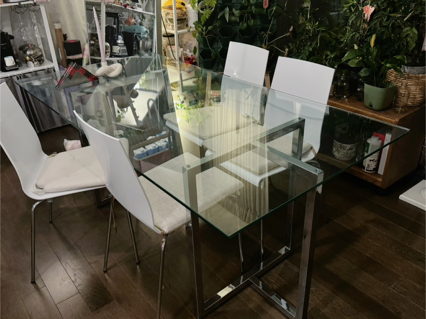 Glass Top Dining Table with Chrome Base - photo 5