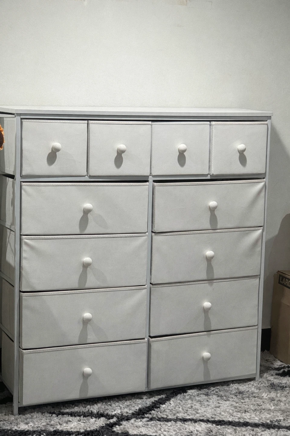12 White Fabric Drawer Dresser