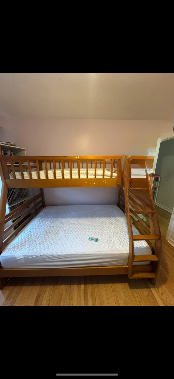 Solid wood Bunk Bed with Stairs - Great Condition