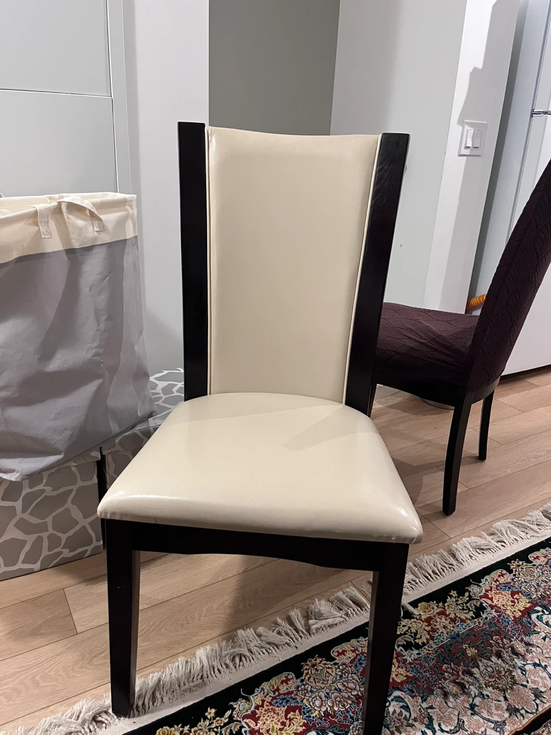 Dining Room Chair - Beige & Dark Brown - photo 2