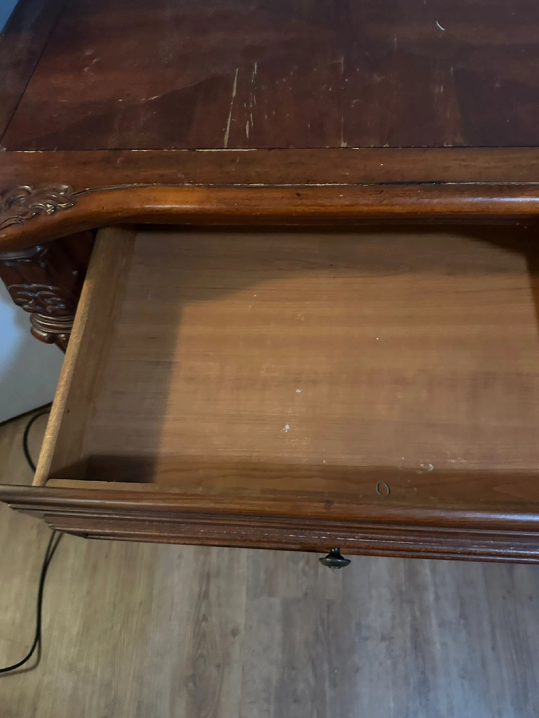 Wood Nightstand with Drawer & Doors