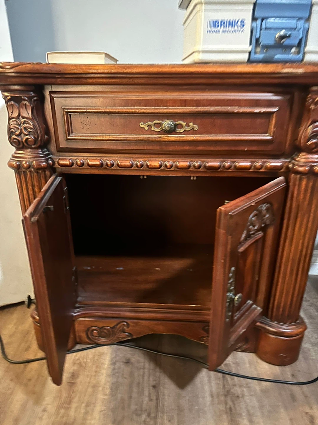 Wood Nightstand with Drawer & Doors - photo 5