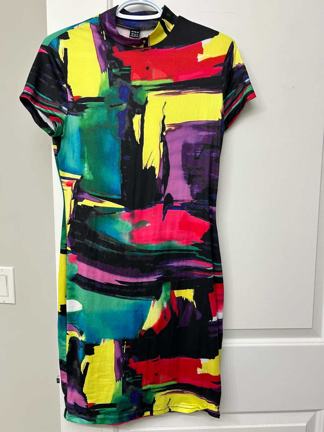 SHEIN Abstract Print Bodycon Mini Dress - photo 2