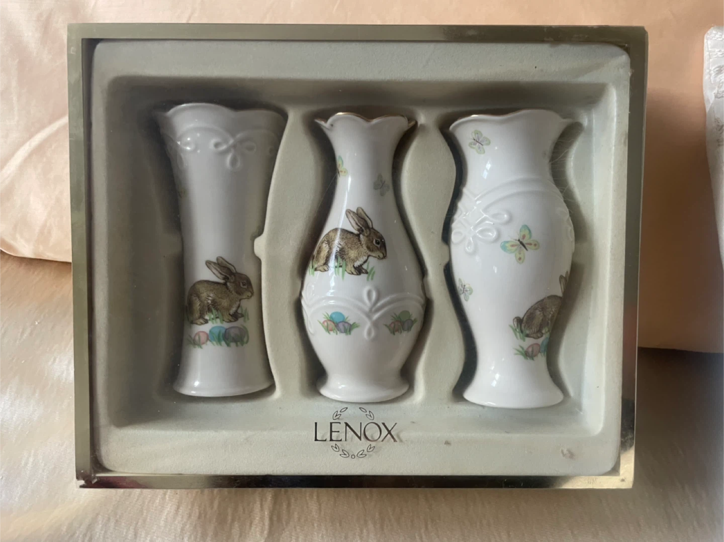 Lenox Bunny Bud Vases, Set of 3 - New in Box