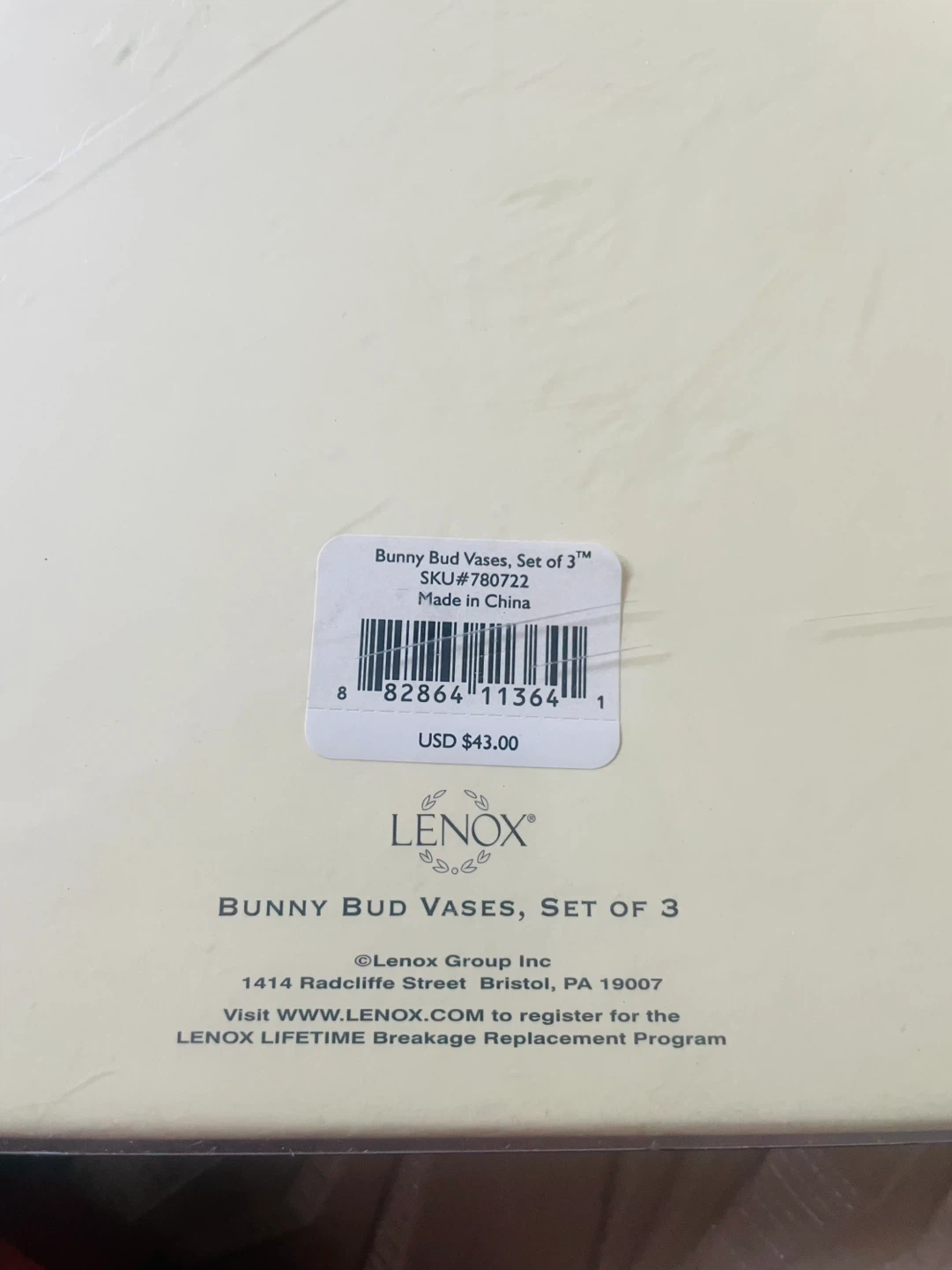 Lenox Bunny Bud Vases, Set of 3 - New in Box - photo 2