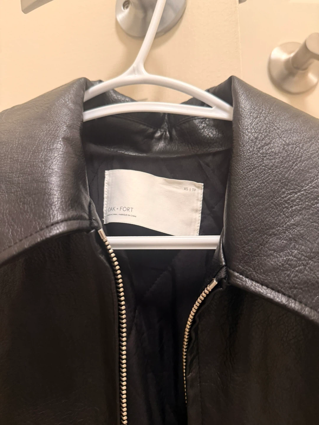 Oak + Fort Black Vegan Leather Jacket - XS - photo 3