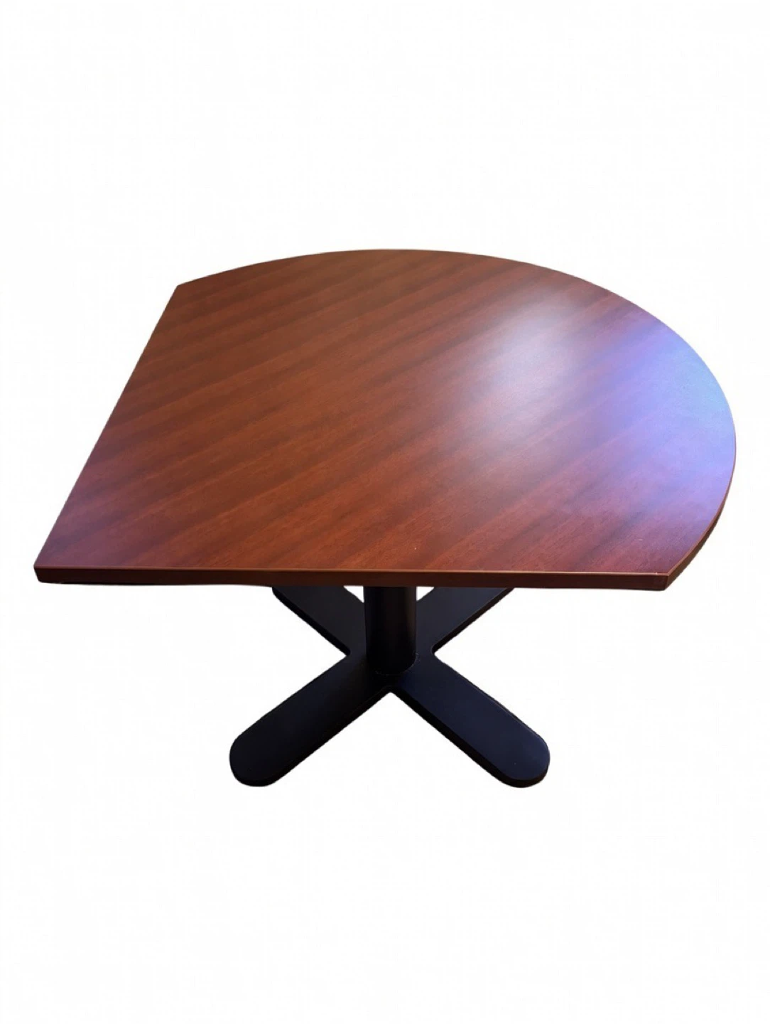 Corner Wooden Table with Metal Base - photo 2