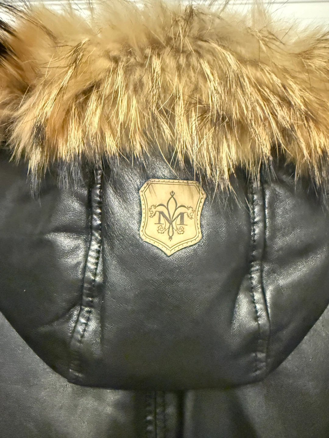 Mackage Black Leather Down Bomber Jacket Size 40 - photo 3