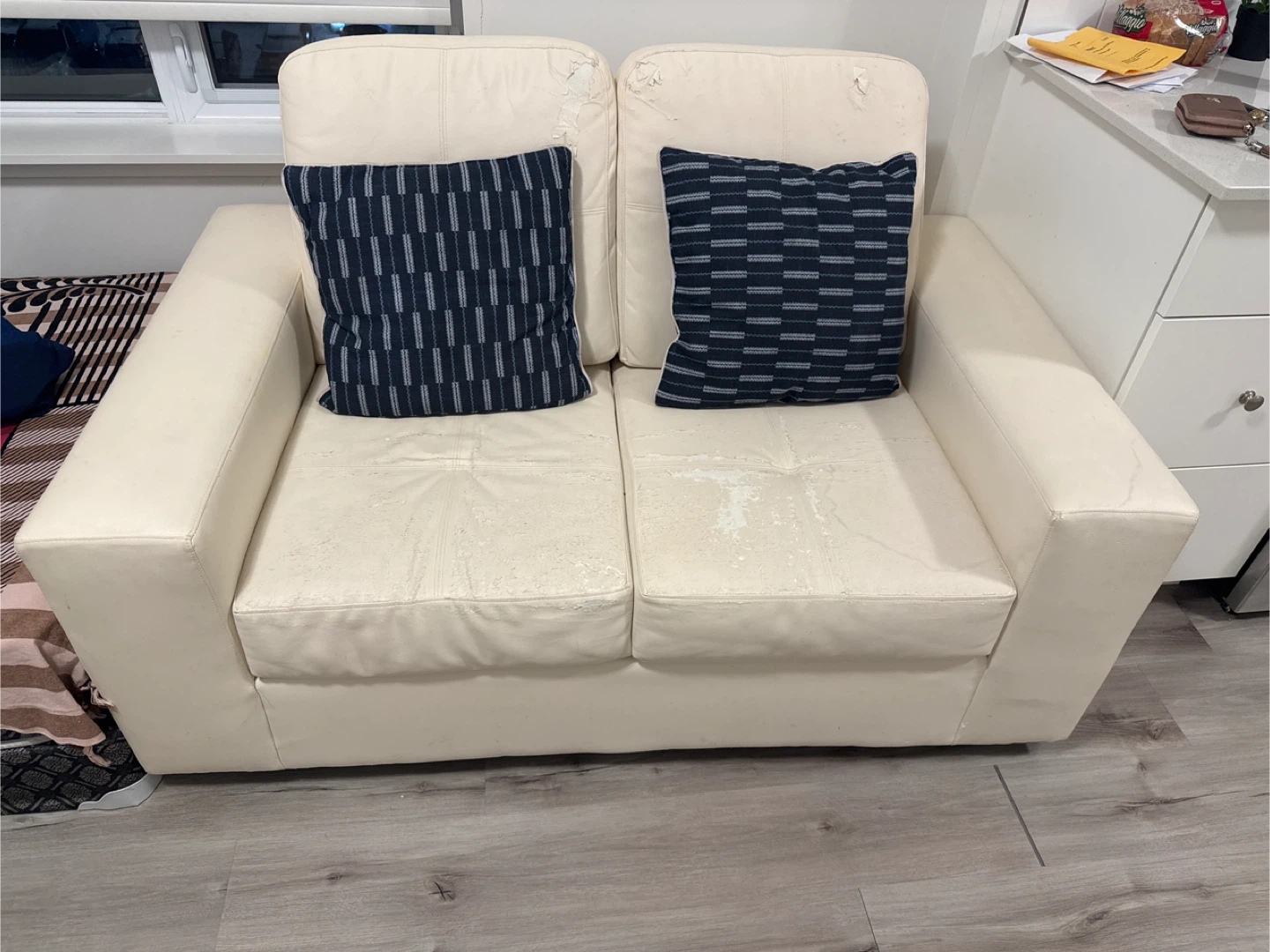 Cream Loveseat Sofa