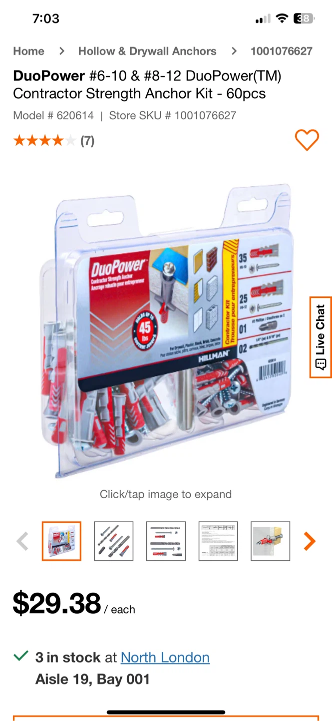 Hillman DuoPower Contractor Strength Anchor Kit - New