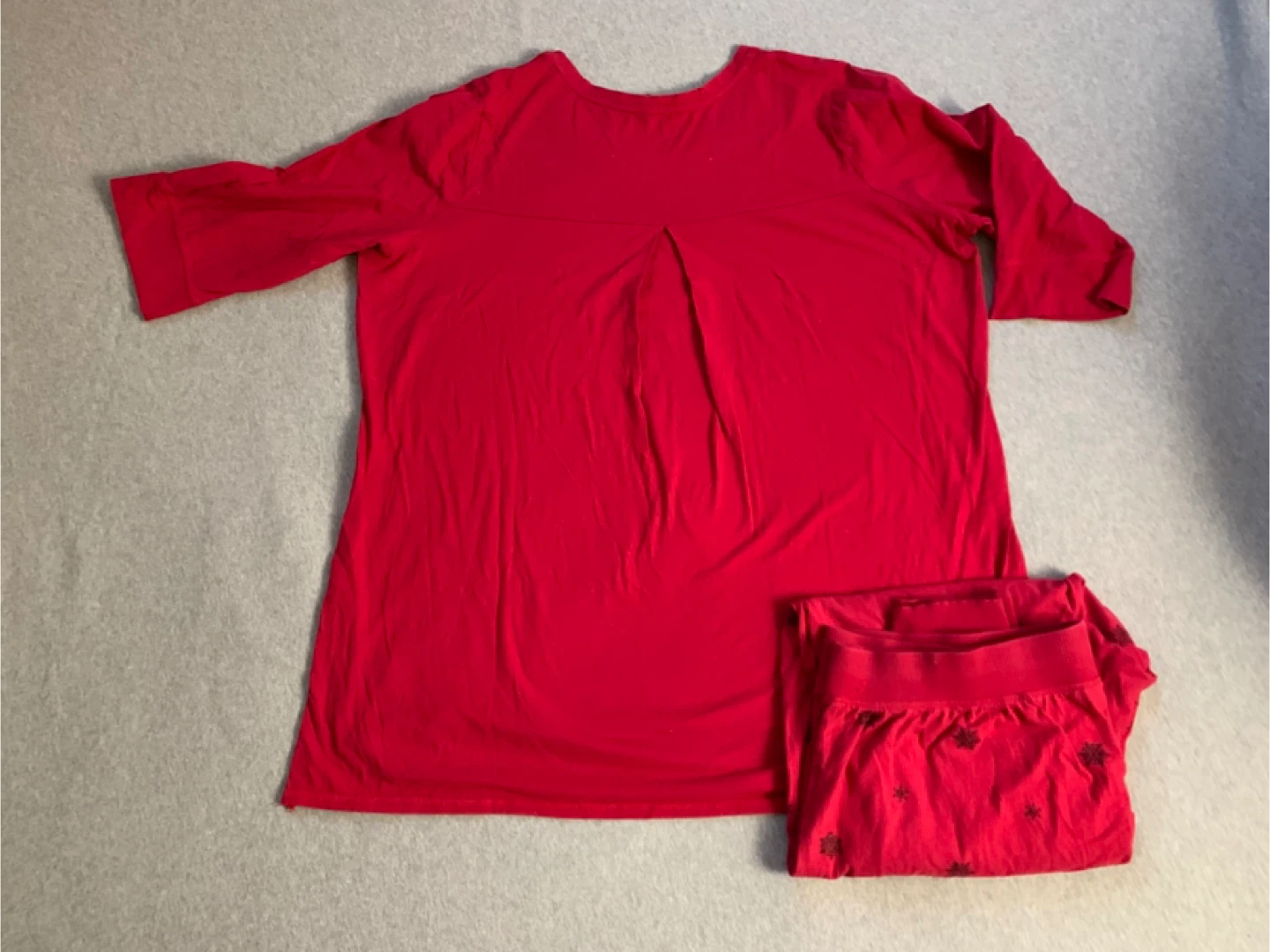 Ladies Snowflake Pattern 2X Red Pajama Set - photo 2