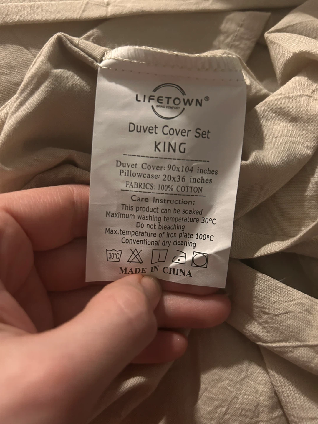 LIFETOWN King Size Duvet Cover Set – 3 Pieces. New - photo 5