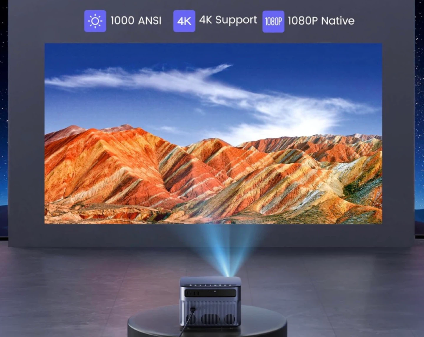 Wimius 4K Projector, WiFi & Bluetooth, 1000 ANSI Lumens - photo 4